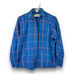 Vintage Diane Von Furstenberg Womens Sz 8 Flannel Long Sleeve Button Up Shirt